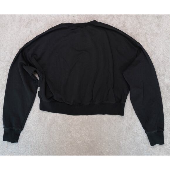 Fabletics Year Round Black Terry Cropped Sweatshirt Womens Size XL - Picture 2 of 10